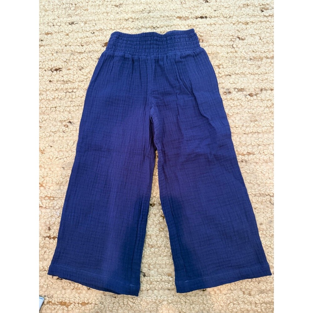 Feather 4 Arrow Kids Navy Gauze Wide Leg Pants Size 2-3Y 100% Cotton